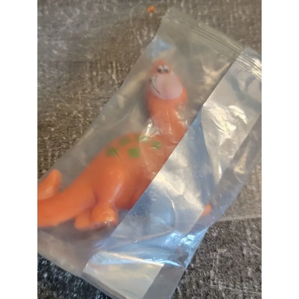 Fruity Pebbles Flintstone 1990 Orange brontosaurus dinosaur cereal toy figure‎
